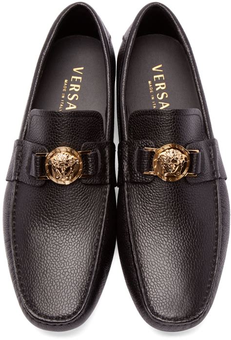 versace penny vamp leather loafers|Versace Men's Medusa Head Plaqué Leather Penny Loafers.